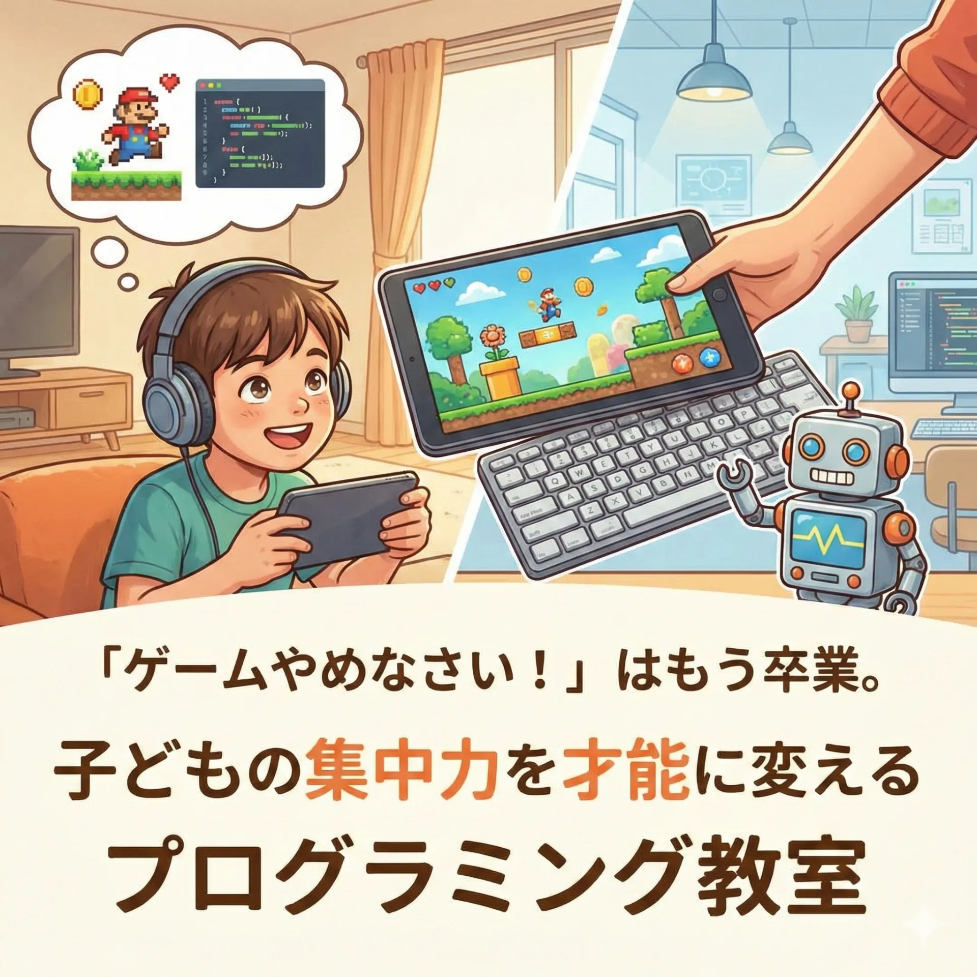 「ゲームやめなさい！」はもう卒業。子どもの集中力を才能に変えるプログラミング教室