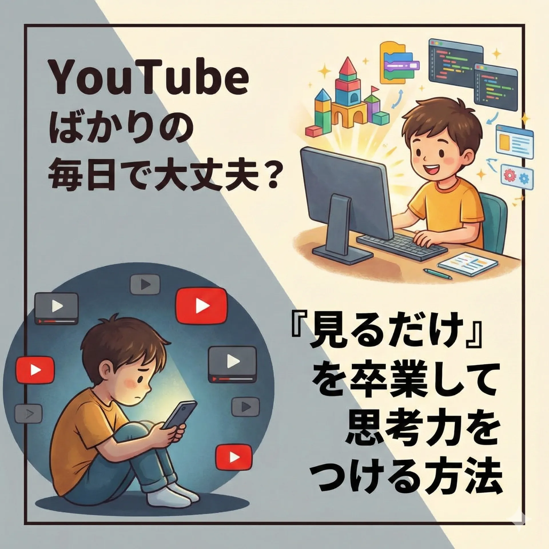YouTubeばかりの毎日で大丈夫？「見るだけ」を卒業して思考力をつける方法