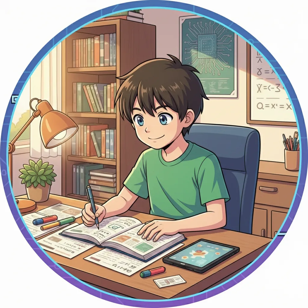 自分から進んで机に向かう子供