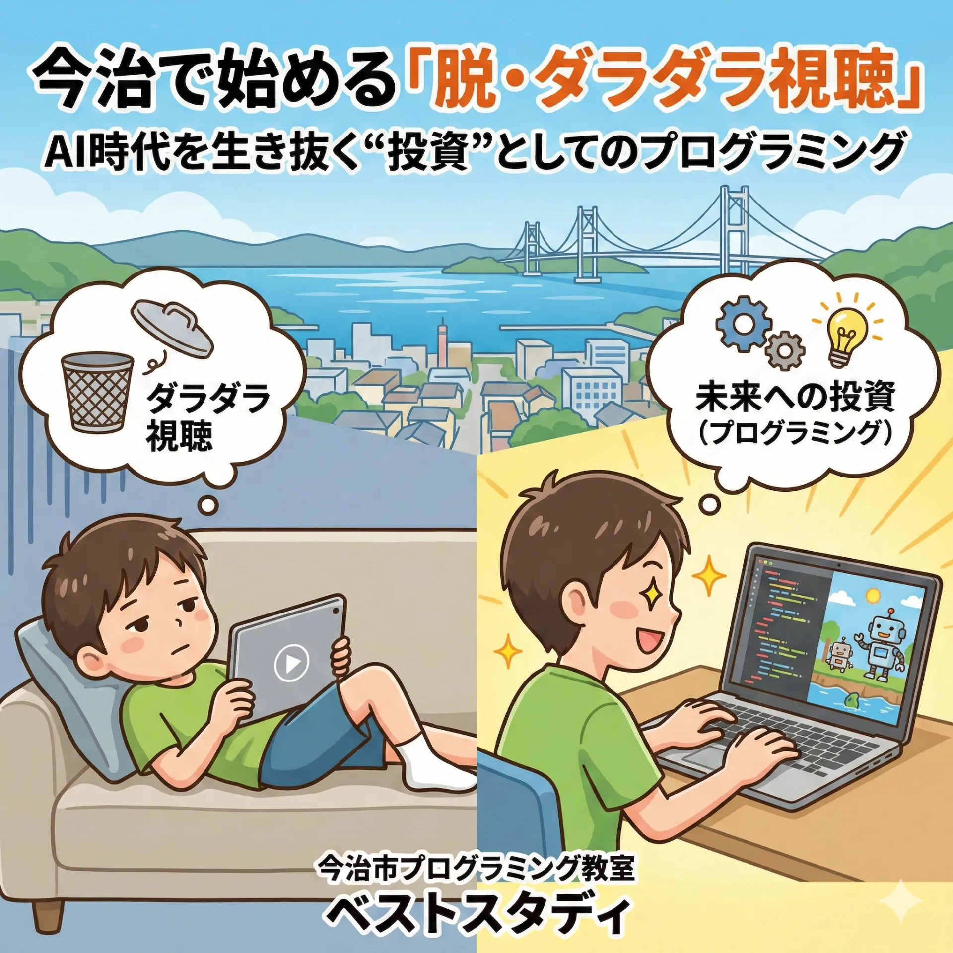 今治で始める「脱・ダラダラ視聴」。AI時代を生き抜く“投資”としてのプログラミング